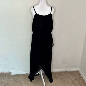 Forever 21 High Low Black Dress "rope" styled collar
